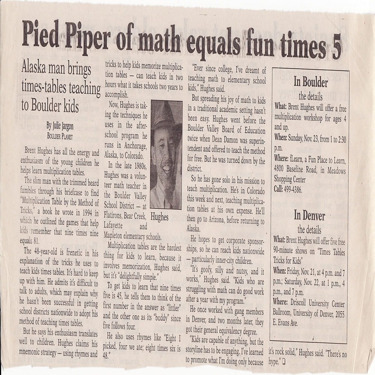 Alaska man brings times table teaching to Boulder kids
