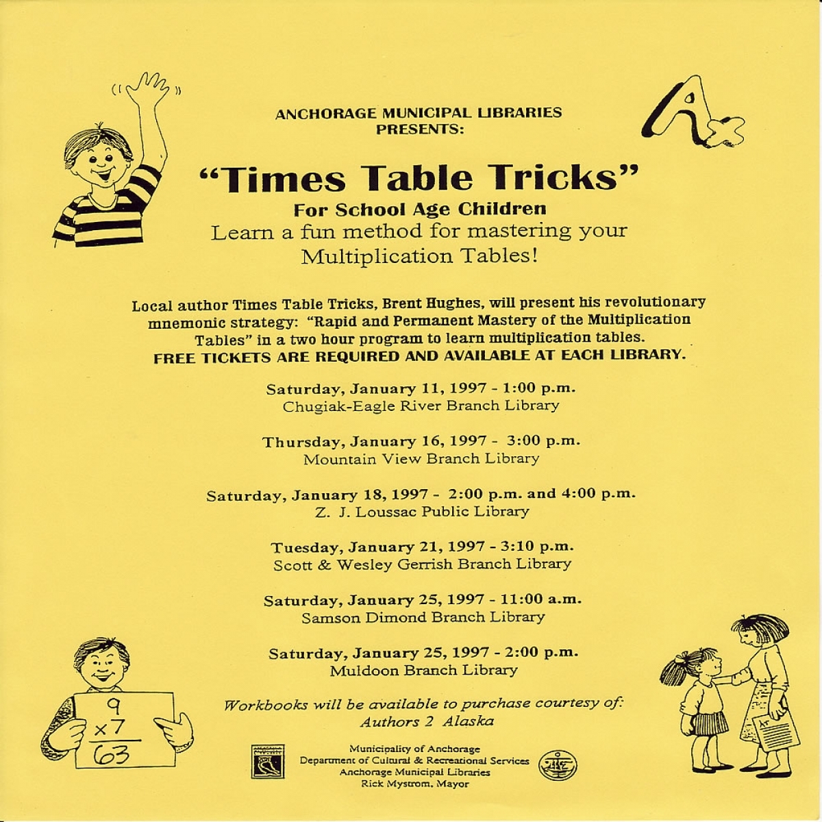 Anchorage Municipal Libraries presents Times Table Ticks