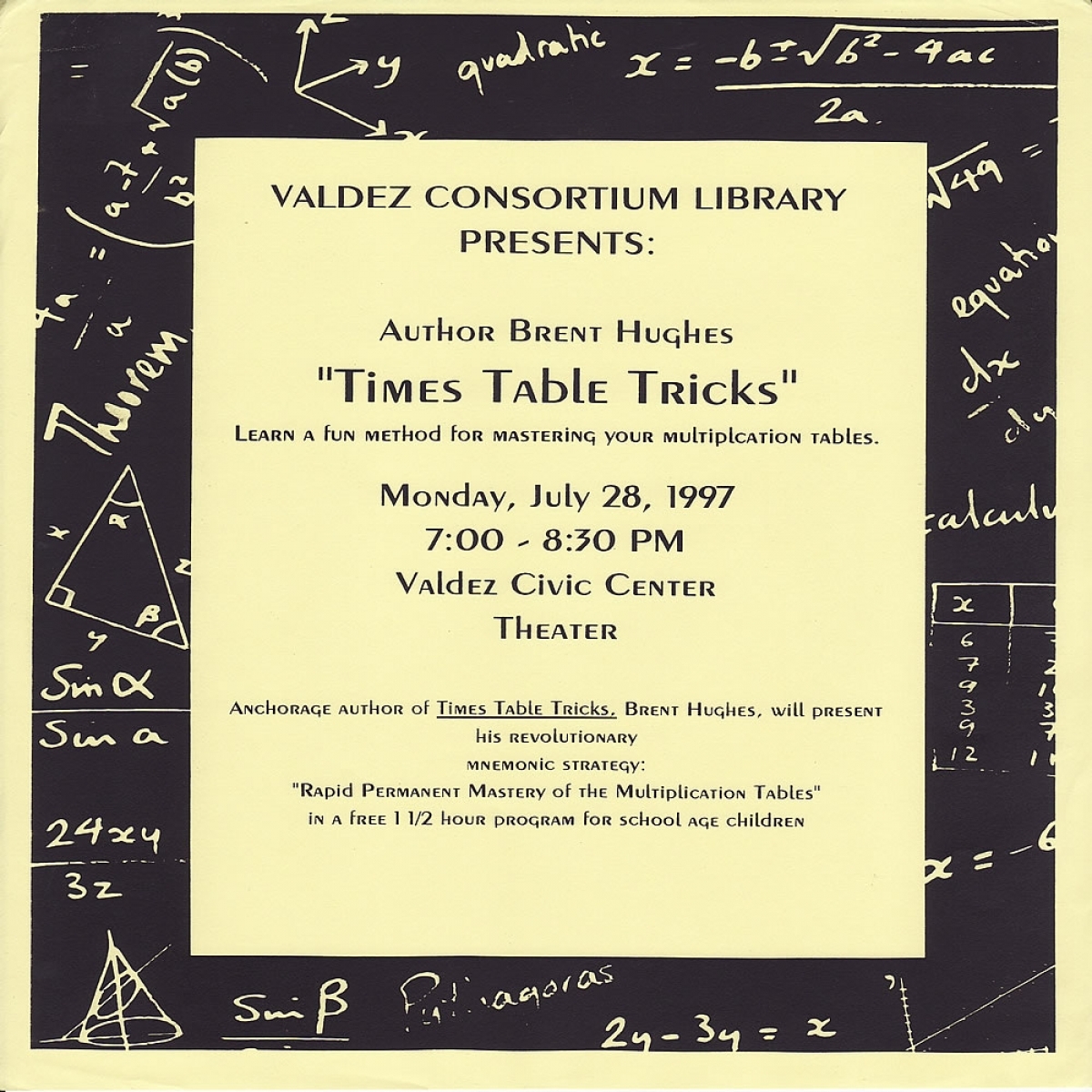 Mastering your multiplication tables in Valdez Alaska